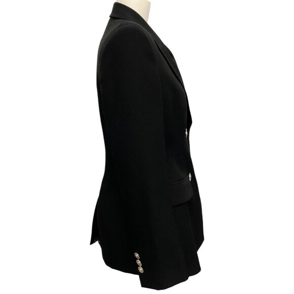Versace Black Wool Double Breasted Blazer with Silver Buttons - Picture 2 of 6